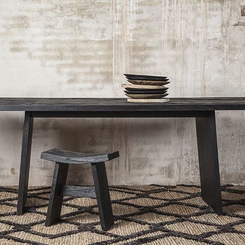 Dareels Erosi black living room table in recycled natural teak - 220x90xh76cm