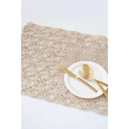 Jute Macrame Table Runner 145x40