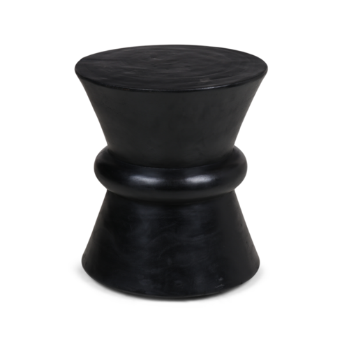 pieza unica Stool of black wood  ø 40x46