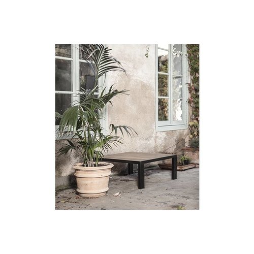 Dareels Teak and iron coffee table for outdoor - 80x80xh35cm