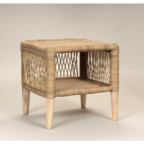 People of The Sun Malawi side table of natural ratan 40x40