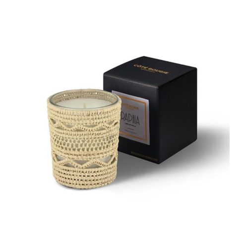 Cote bougie Scented candle with handwoven raffia