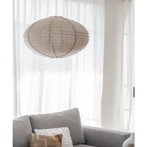 Lumiere Shades Linen Dome Shade Taupe Fringed