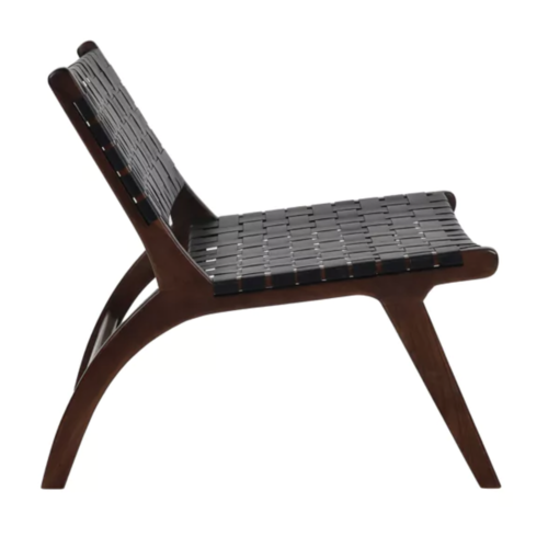 Pomax Relax chair 'Aosta' - Acacia wood & buffalo leather