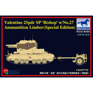 Bronco Models Valentine 25pdr SP "Bishop" w/No.27 Ammunition Limber - 1:35