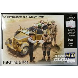 Master Box Master Box - Hitching a ride - US Paratroopers and Civilian - 1:35
