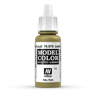 Vallejo Model Color - 978 - Currygelb (Dark Yellow), 17 ml