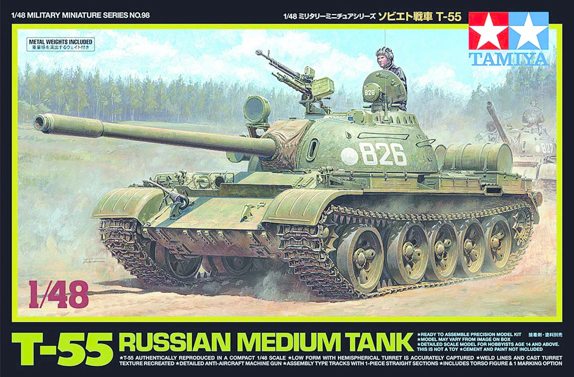 Russian T55 Medium Tank 1/48 Tamiya