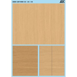 AK Interactive Light Wood Decals - Holz-Imitat-Nassschiebebilder