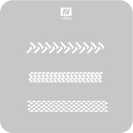 Vallejo Vallejo - Lackierschablone, Reifen-Spuren - 1:35