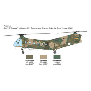 Italeri Piasecki H-21C Shawnee "Flying Banana" Gunship - 1:48