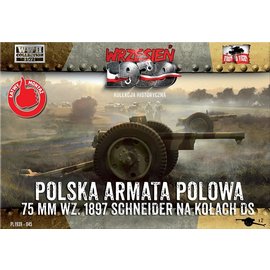 First to Fight First to Fight - Schneider 75mm Polish Field Cannon on DS wheels  - 1:72