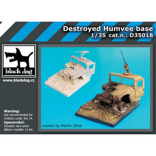 Black Dog Destroyed Humvee Base - Vignette mit zerstörtem Humvee - 1:35