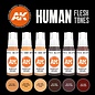 AK Interactive 3rd Gen. Acryl. Set "Human Flesh tones"