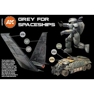 AK Interactive 3rd Gen. Acryl. Set "Grey for Spaceships"