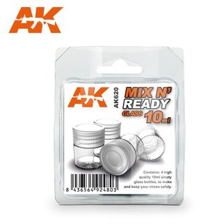 AK Interactive Mischgläser 10ml mit Deckel (4 Stck.)