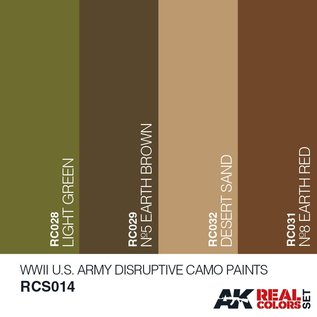 AK Interactive Real Color Set - WWII U.S. Army Disruptive Camo Paints Set