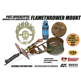 Doozy! Modelworks Post Apocalyptic Universal Steel Drum Hatch With Flamethrower Mount - 1:24