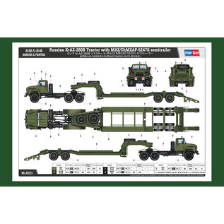 HobbyBoss Russian KrAZ-260B Tractor with CMAZ/ChMZAP-5247G semitrailer - 1:35