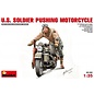 MiniArt U.S. Soldier Pushing Motorcycle - 1:35