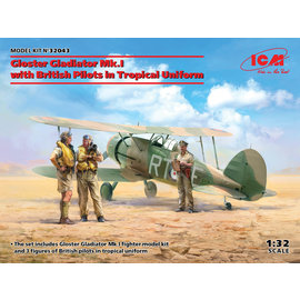 ICM ICM - Gloster Gladiator Mk.I with British Pilots in Tropical Uniform - 1:32