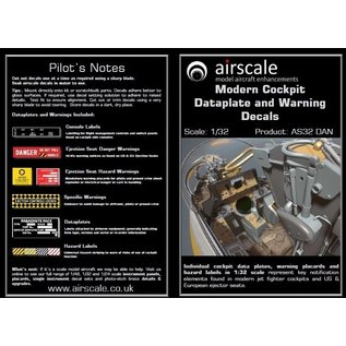 Airscale Modern Cockpit Dataplate & Warning Decals - 1:32