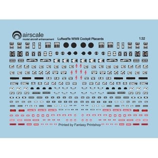 Airscale WWII Luftwaffe Cockpit Placards - 1:32