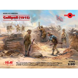 ICM ICM - Gallipoli (1915) (ANZAC Infantry (4 figures), Turkish Infantry - 1:35