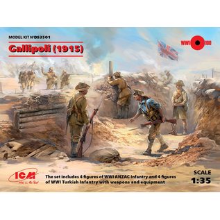 ICM Gallipoli (1915) (ANZAC Infantry (4 figures), Turkish Infantry - 1:35