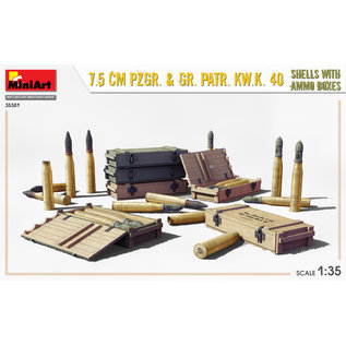 MiniArt 7.5 cm Pzgr. & Gr. Patr. Kw.K. 40 Shells with Ammo Boxes - 1:35