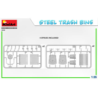 MiniArt Steel Trash Bins - 1:35