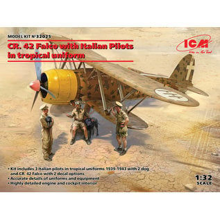 ICM Fiat CR.42 "Falco" w/Italian Pilots in Tropical Uniform - 1:32