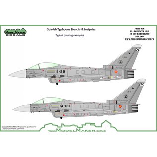 Modelmaker Decals Spanish Typhoons - stencils and insignias - 1:48