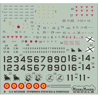 Modelmaker Decals Spanish Typhoons - stencils and insignias - 1:48