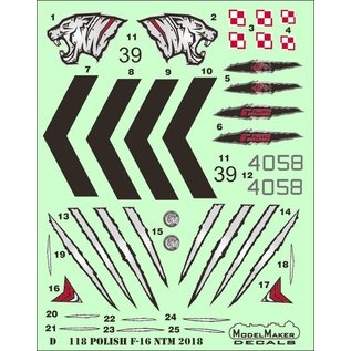 Modelmaker Decals Polish F-16 NATO Tiger Meet 2018 - 1:48