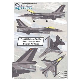 Syh@rt Decals Syhart Decals - F-16AM Falcon FA-134 "Solo Display 2009" Belgian Air Force - 1:48