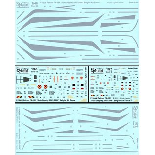 Syh@rt Decals F-16AM Falcon FA-131 "Solo Display 2007-2008" Belgian Air Force - 1:72