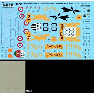 Syh@rt Decals Mirage IVP #57 CD "Retirement EB 2/91 Bretagne" 1964-1996 - 1:72