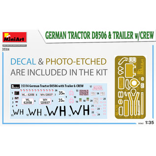 MiniArt German Tractor D8506 & Trailer w/Crew - 1:35