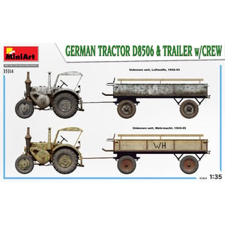 MiniArt German Tractor D8506 & Trailer w/Crew - 1:35