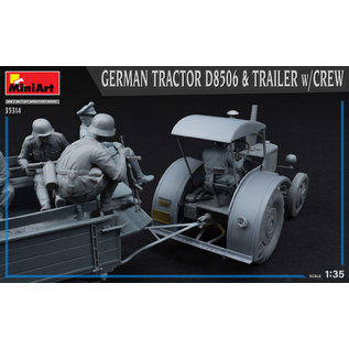 MiniArt German Tractor D8506 & Trailer w/Crew - 1:35