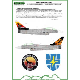 Modelmaker Decals Eurofighter Typhoon 10 Years in German Air Force TLG 73 "Steinhoff” - 1:72