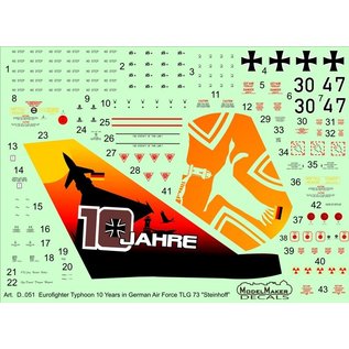 Modelmaker Decals Eurofighter Typhoon 10 Years in German Air Force TLG 73 "Steinhoff” - 1:72