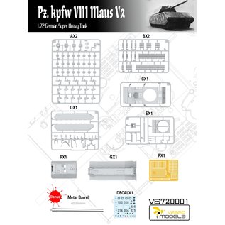 VESPID Models Pz.Kpfw. VIII "Maus" V2 - German super heavy tank - 1:72