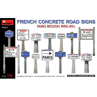 MiniArt French Concrete Road Signs 1930-40's Paris Region - 1:35