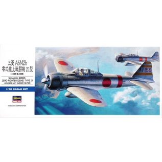 Hasegawa Mitsubishi A6M2b Zero Fighter Type 21 (Japanese Navy Carrier Fighter) - 1:72