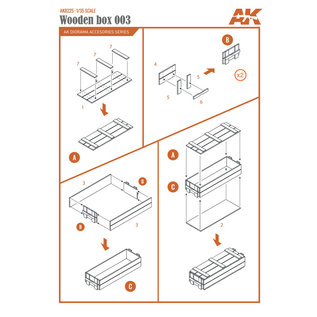 AK Interactive Laser cut wooden box 003 / Holzkisten - 1:35