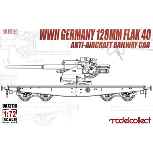 Modelcollect German 128mm Flak 40 Anti-Aircraft Railway Car - 1:72