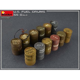 MiniArt U.S. Fuel Drums 55 Gals. - 1:35