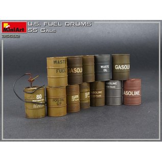 MiniArt U.S. Fuel Drums 55 Gals. - 1:35